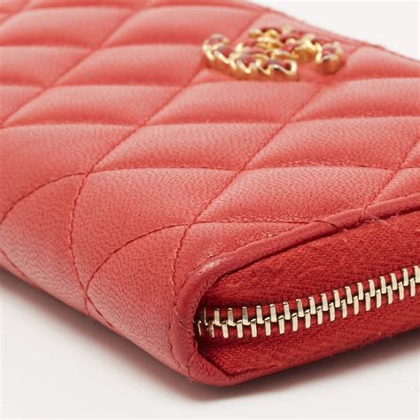 chanel red quilted wallet|classic quilted Chanel wallet.